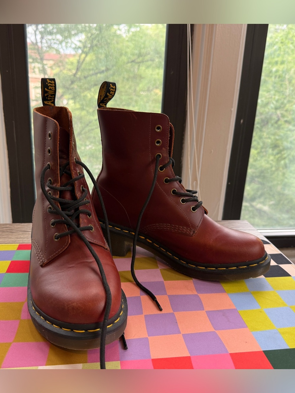 Dr. Martens Clemency Abruzzo Stacked Heel Boots, size 11/41